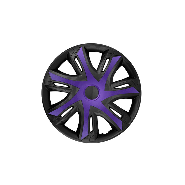 15" NRM N-Power двуцветни виолетови/черни капачки за джанти, 4 броя