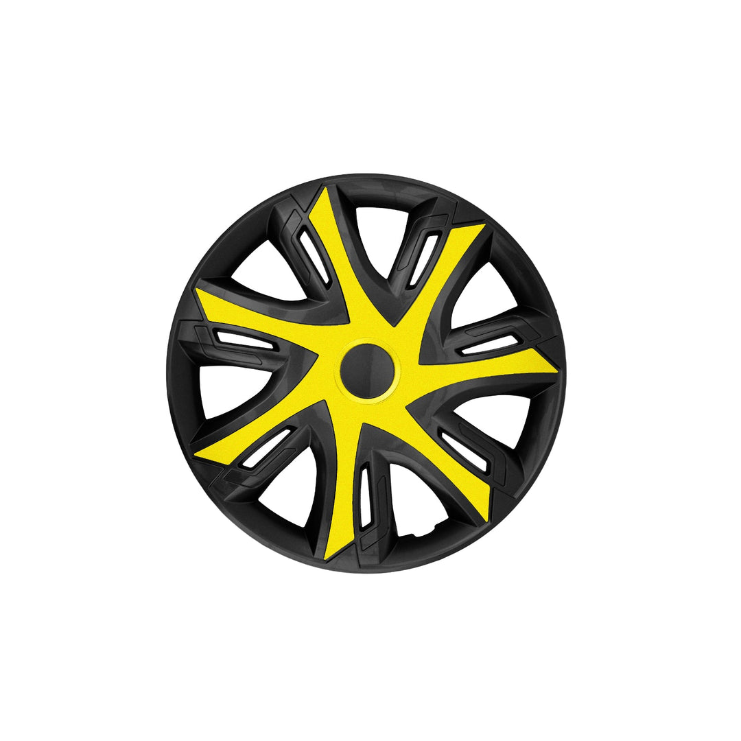 15" NRM N-Power двуцветни жълто-черни капачки за джанти, 4 броя