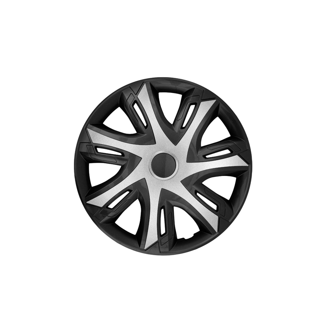 15" NRM N-Power капаци за джанти, двуцветни сребристо-черни, 4 броя
