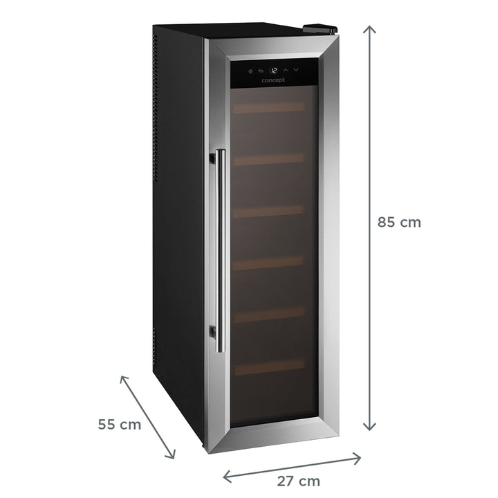 Racitor de vinuri Concept, VTE7014, clasa energetica G, 14 sticle, negru