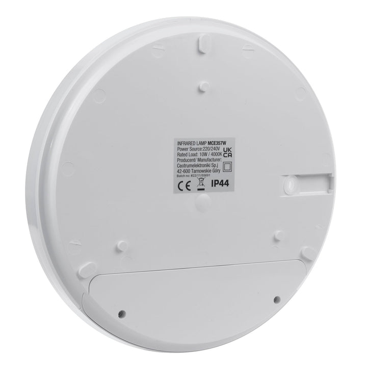 LED лампа Maclean с датчик за движение, инфрачервена, бяла, 10 W, IP44, естествен бял цвят (4000 K), 900 lm, MCE357 W