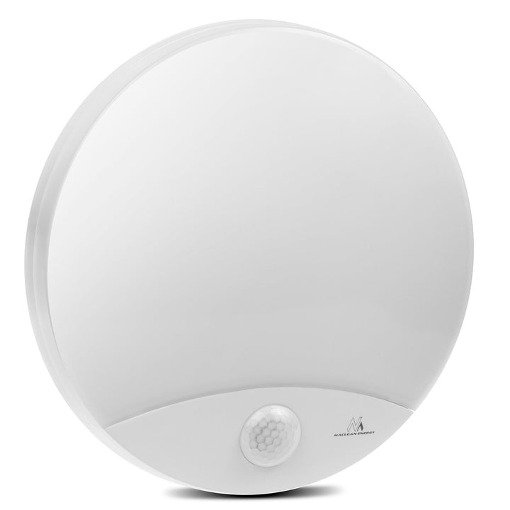 LED лампа Maclean с датчик за движение, инфрачервена, бяла, 10 W, IP44, естествен бял цвят (4000 K), 900 lm, MCE357 W