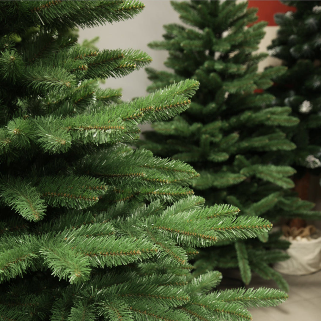 Brad spaniol artificial, PVC, cu suport metalic, 220 cm, verde
