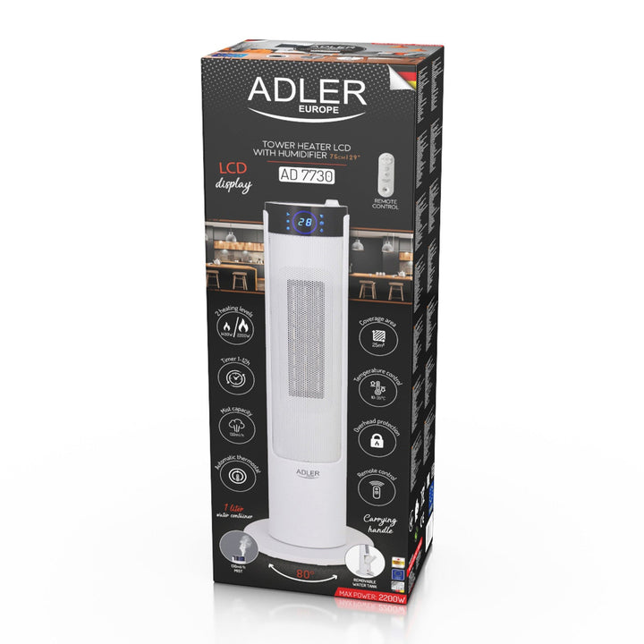 LCD колонен радиатор с овлажнител на въздуха Adler AD 7730