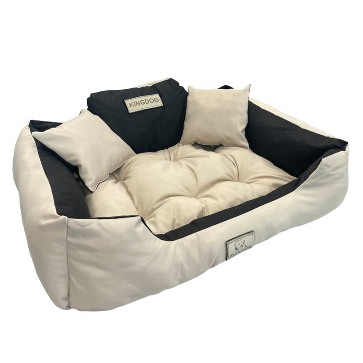 Голямо легло за кучета и котки, 75 x 65, бежово – Kingdog размер M