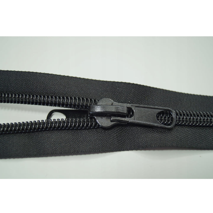 Fermoar 10 mm, lungime 280 cm, negru, impermabil, dublu