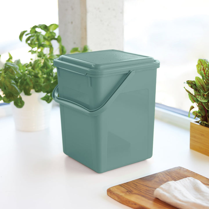 Rotho Bio 9L кофа за компост с въглероден филтър, тъмнозелена