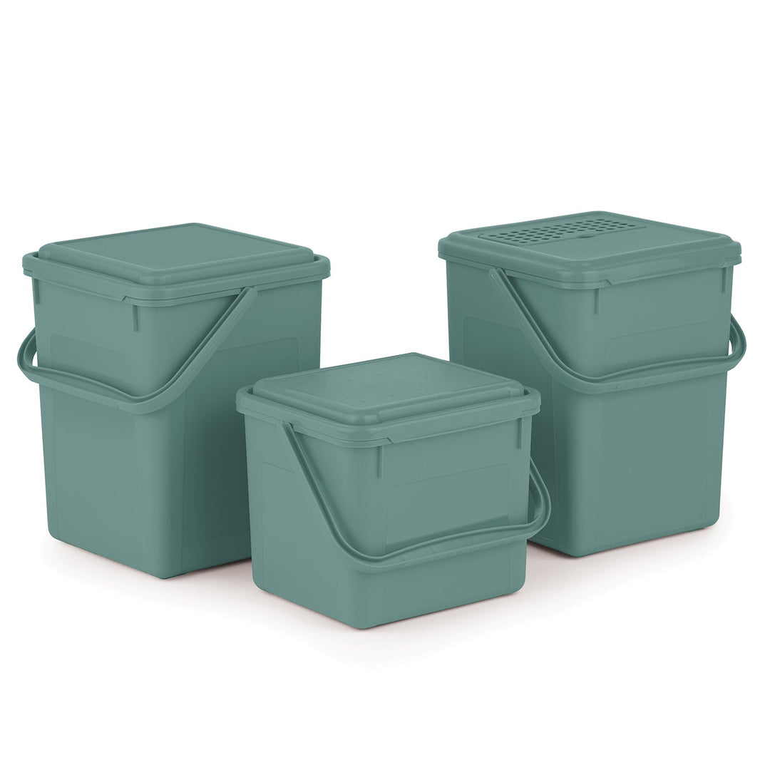 Rotho Bio 9L кофа за компост с въглероден филтър, тъмнозелена