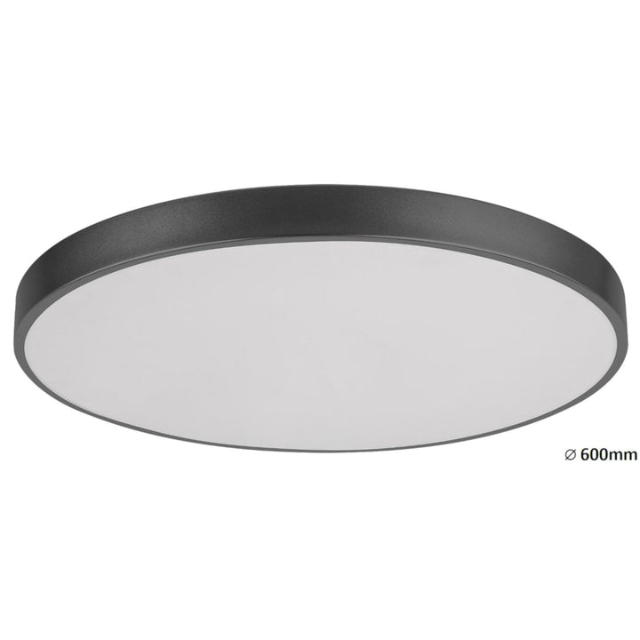Таванска лампа Tesia, инд. Ceil.LED 60W, м.черна, D60cm - таванска лампа