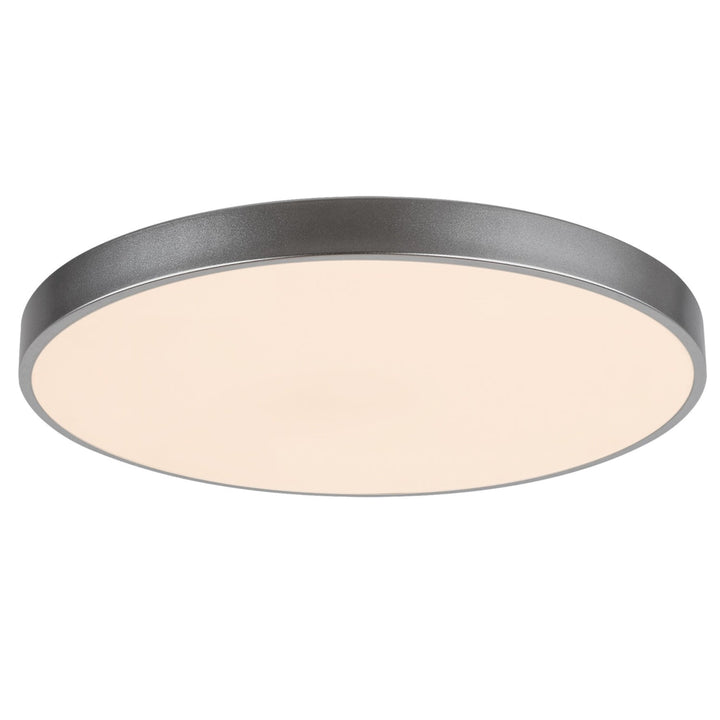 Таванска лампа Tesia, инд. Ceil.LED 60W, сребриста, D60cm - таванска лампа