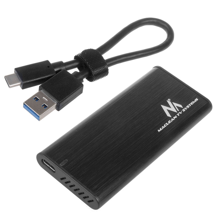 Корпус за диск Maclean, SSD M.2, NVMe (PCIe), NGFF (SATA), USB 3.1, размери 2230/2240/2260/2280, алуминиев корпус, MCE443