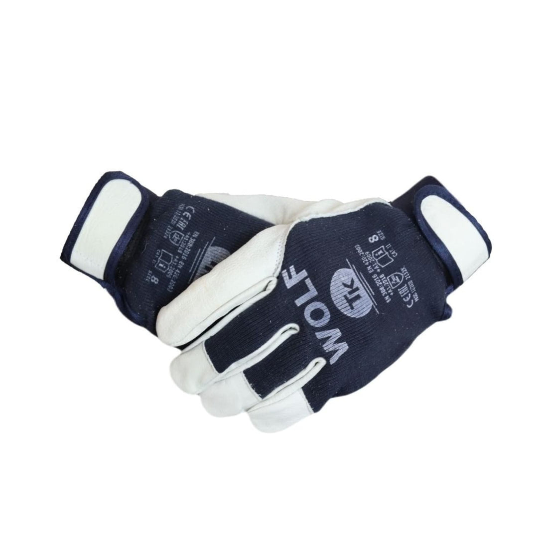 Set de 3 perechi de manusi de protectie Wolf, din piele fina de capra, captuseala din bumbac, marime XL