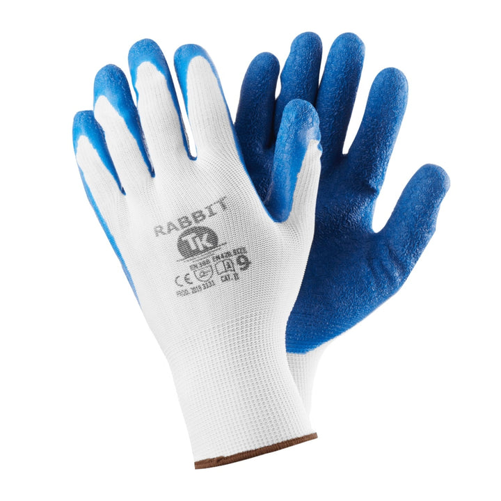 Set de 3 perechi de manusi de protectie Rabbit acoperite cu latex, S