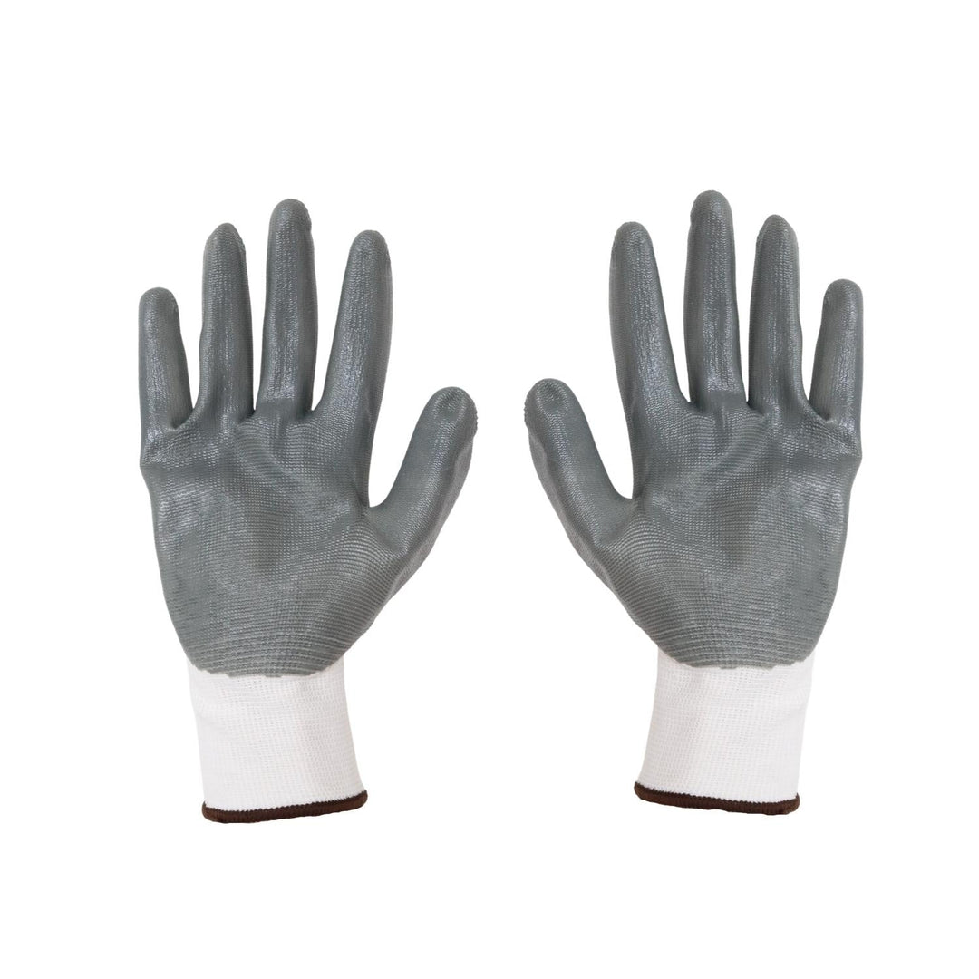 Set 3 perechi de manusi cu strat de nitril marime 6, alb-gri
