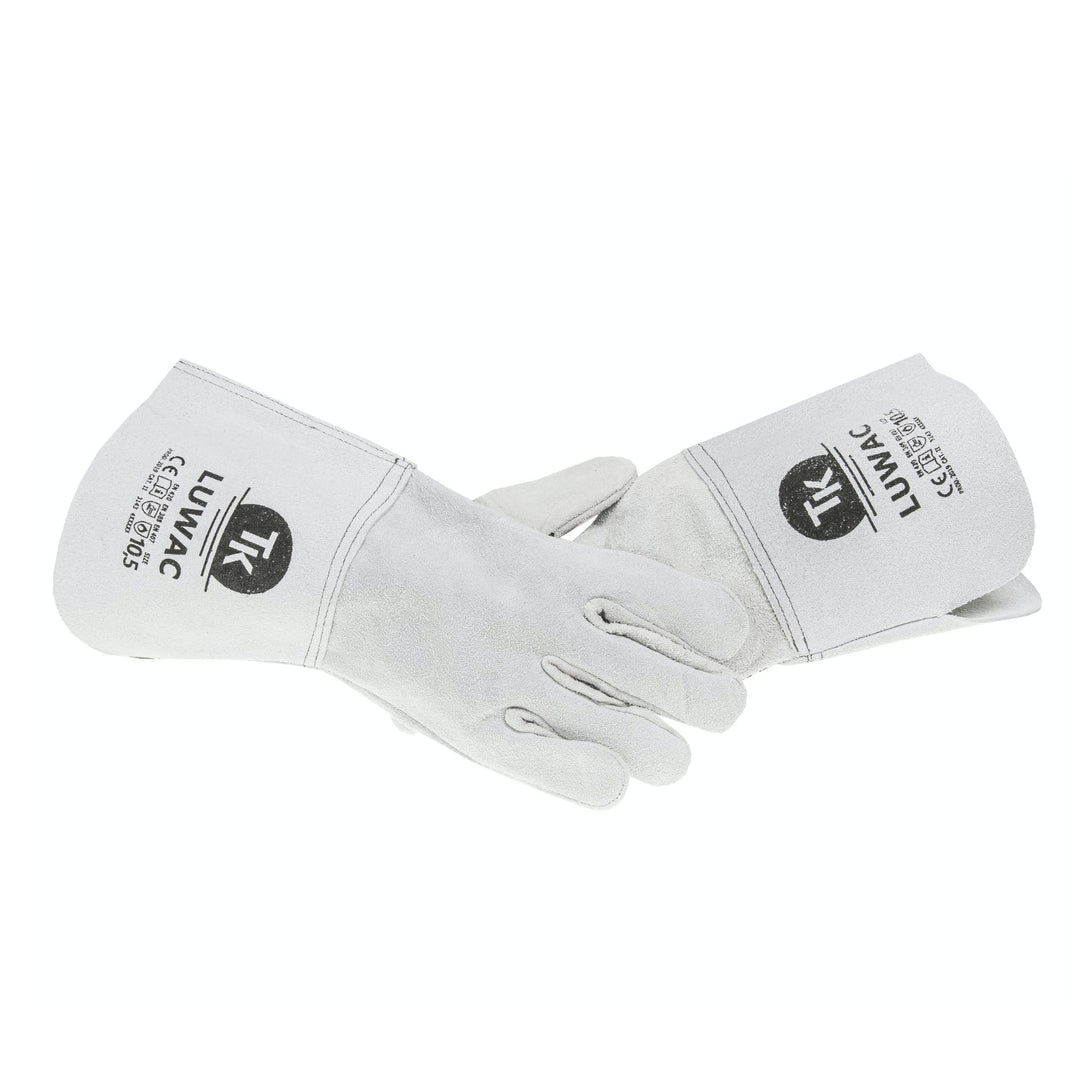 Set de 3 perechi de manusi de protectie din spalt bovina, alb, marime XL