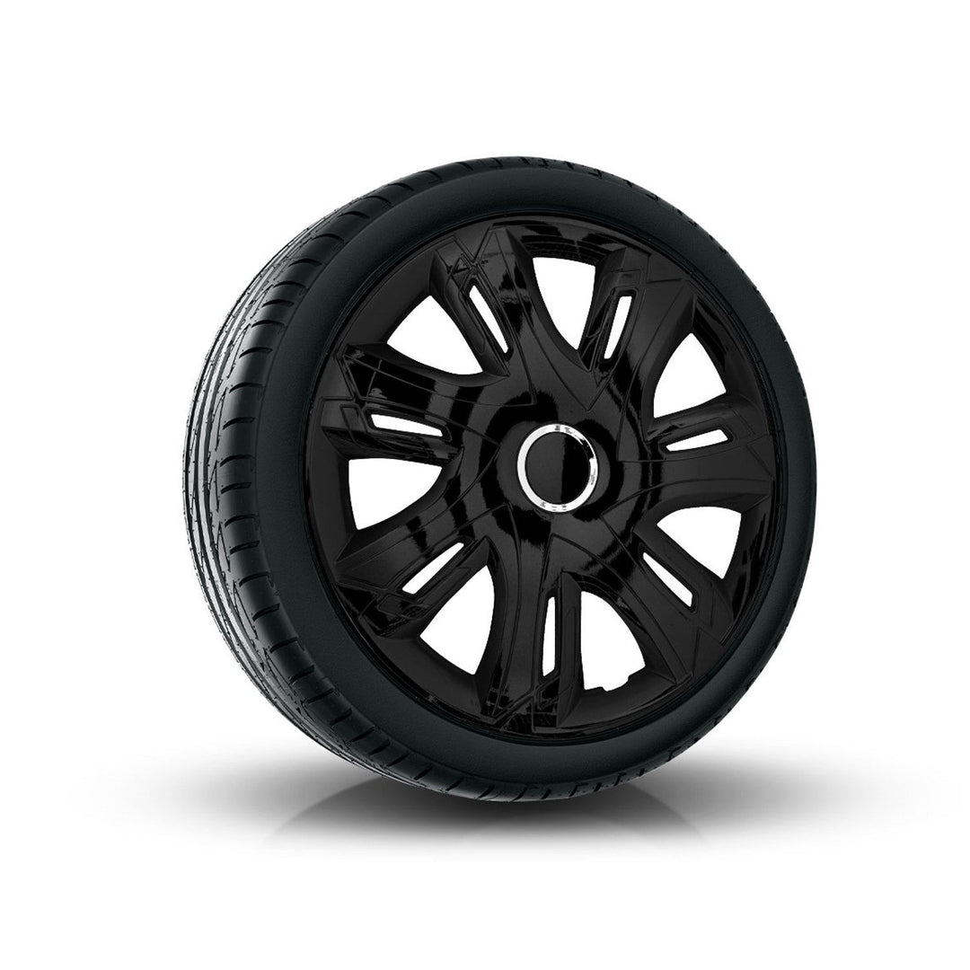 16" Supernova черна лакирана капачка за главина, 4 броя, универсална