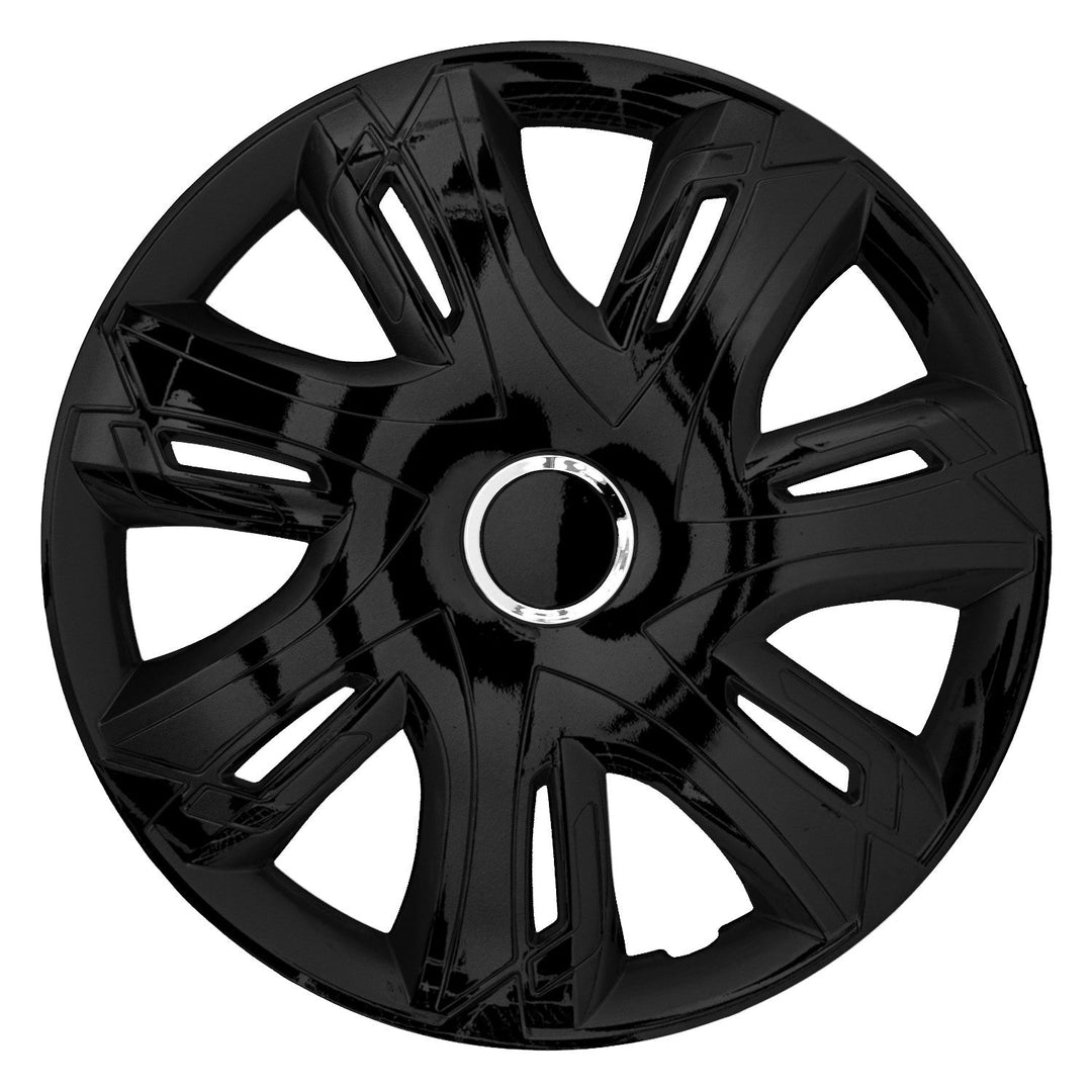 16" Supernova черна лакирана капачка за главина, 4 броя, универсална