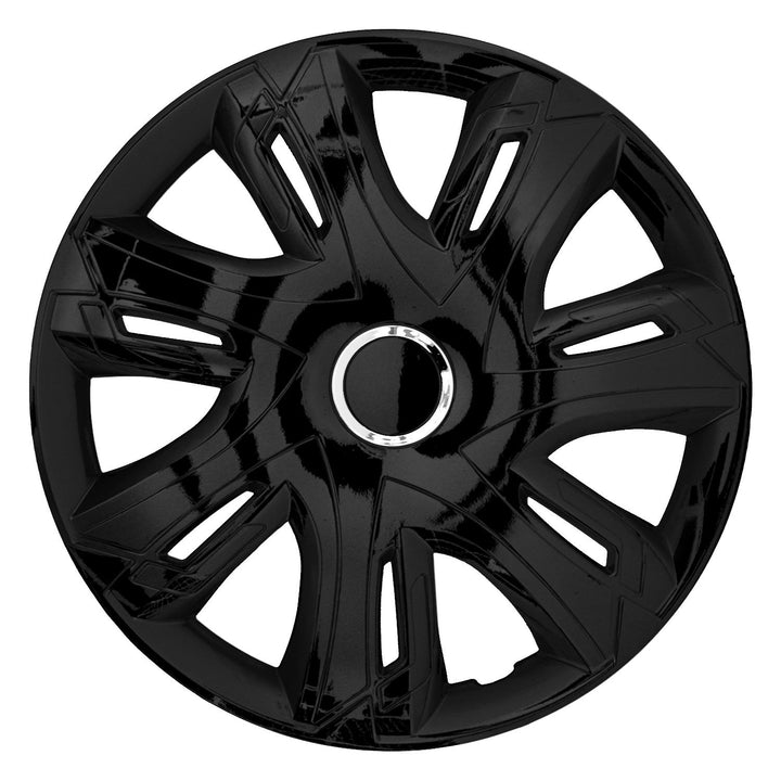 16" Supernova черна лакирана капачка за главина, 4 броя, универсална
