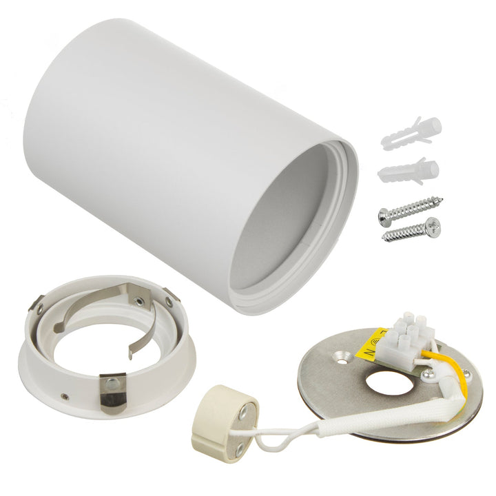 3x Maclean кръгла таванска лампа, бяла MCE422 + 3x GU10 5W 4000K LED крушка