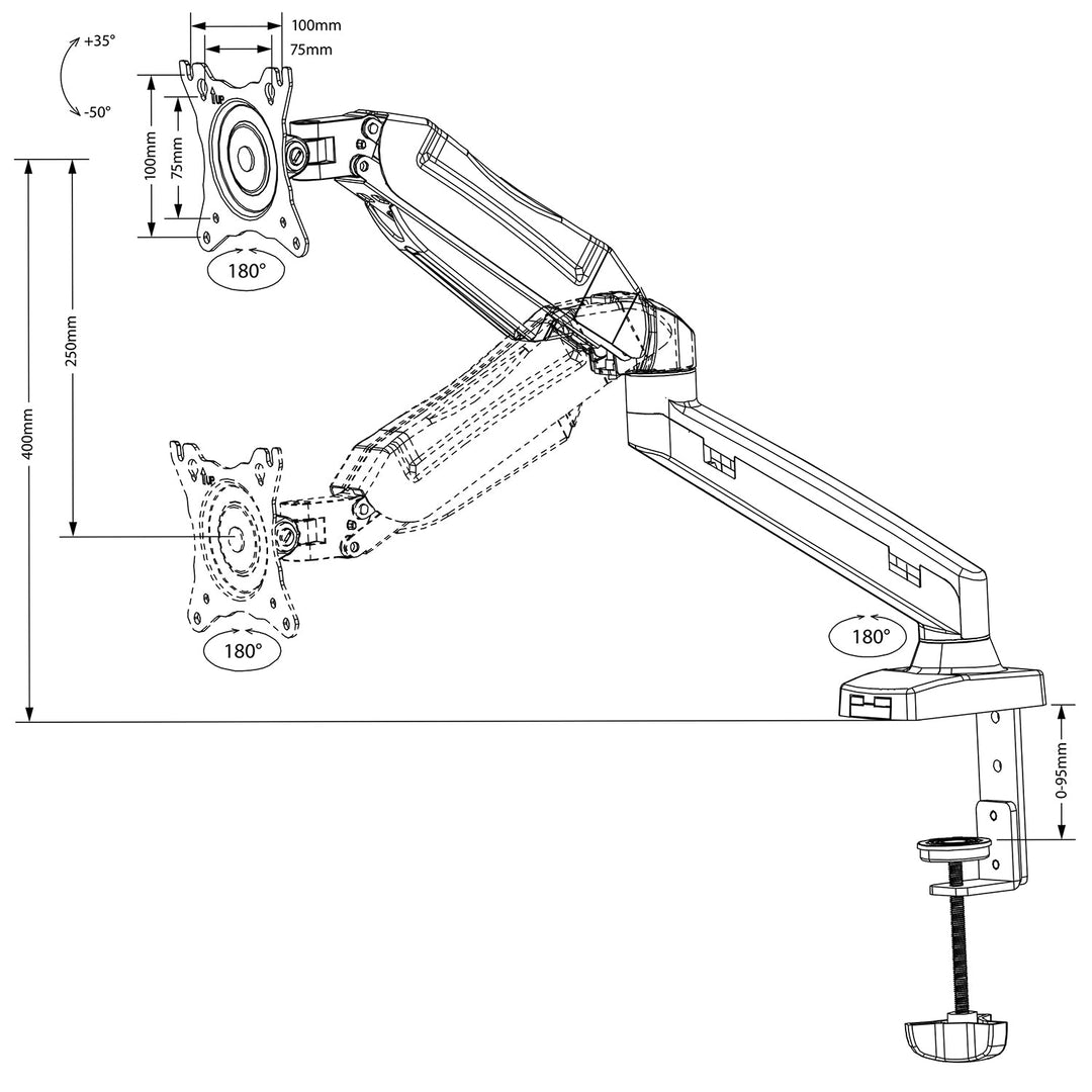 Maclean MC-860 + MC-764 въртящ се държач за лаптоп