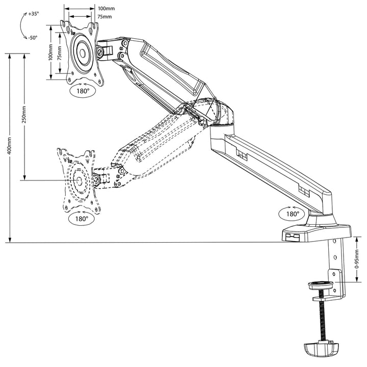 Maclean MC-860 + MC-764 въртящ се държач за лаптоп