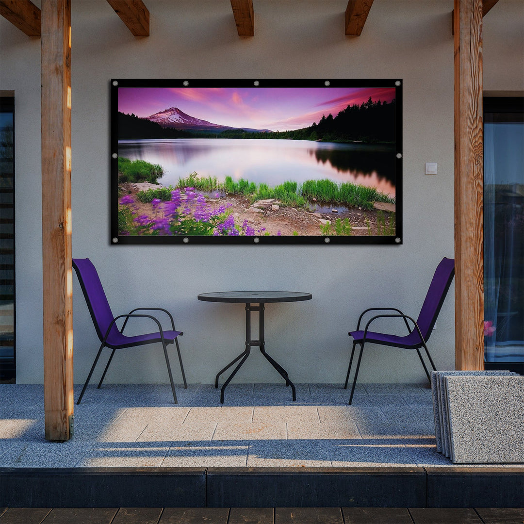 Проекционен екран Maclean, 120", 265x149cm, 25mm рамка 16:9, куки за натягане, MC-982