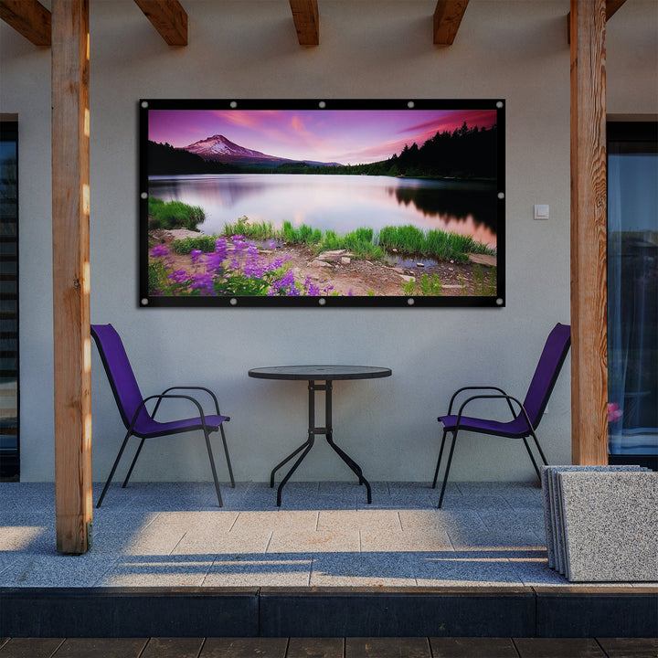 Проекционен екран Maclean, 120", 265x149cm, 25mm рамка 16:9, куки за натягане, MC-982