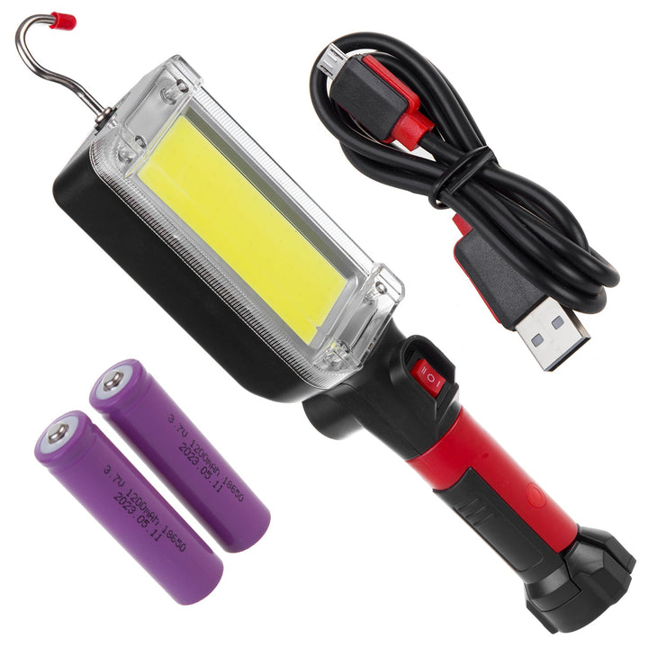 Магнитна работилница лампа Maclean COB, 2x1200mAh, 700lm, USB Type-C/Micro USB, MCE307