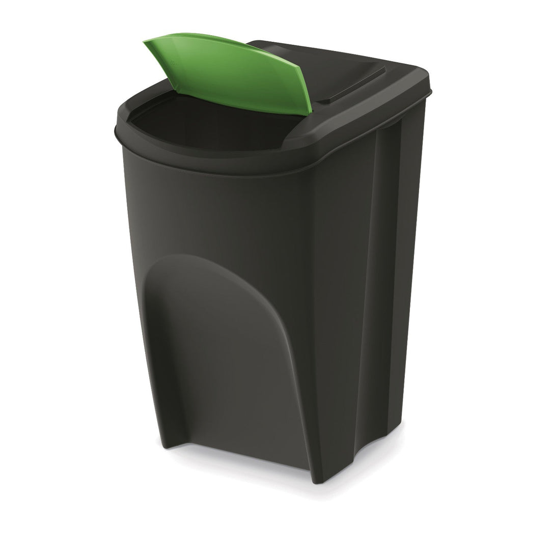 Set 5 cosuri pentru colectare selectiva Prosperplast, Sortibox, 35 L, negru