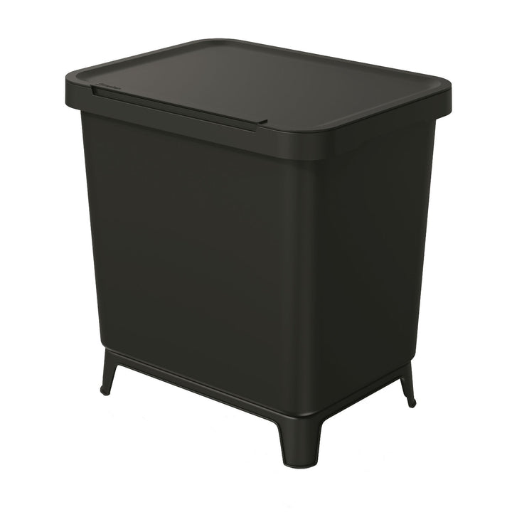 Cos de gunoi Systema, 2x10L, negru, cu baza detasabila cu picioare