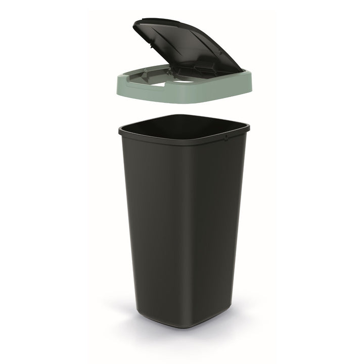25-литрова кошница за отпадъци KEDEN COMPACTA Q NSAB25-5575C - черна с зелена рамка