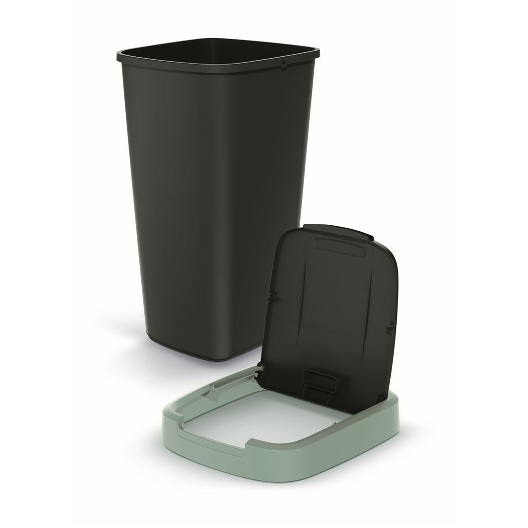 25-литрова кошница за отпадъци KEDEN COMPACTA Q NSAB25-5575C - черна с зелена рамка