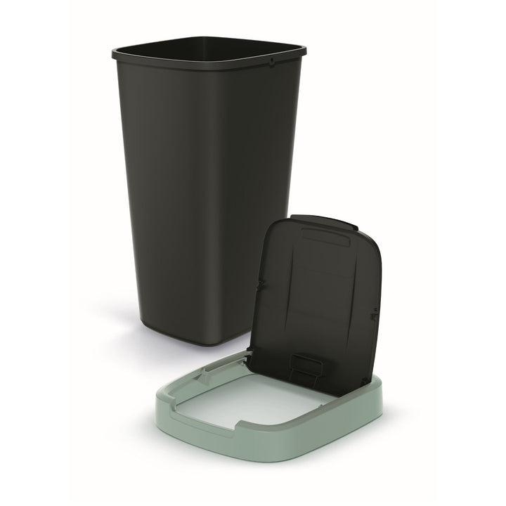 25-литрова кошница за отпадъци KEDEN COMPACTA Q NSAB25-5575C - черна с зелена рамка