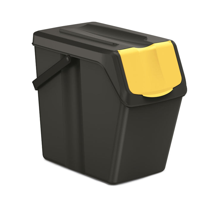 Set 5 cosuri pentru colectare selectiva Prosperplast, Sortibox, 40 x 24 x 38 cm, 25 L, negru