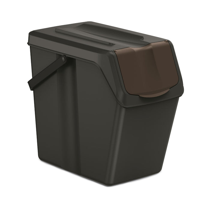 Set 5 cosuri pentru colectare selectiva Prosperplast, Sortibox, 40 x 24 x 38 cm, 25 L, negru