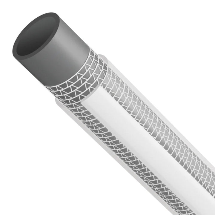 Furtun de grădină Vartco Silver TFS, 3 straturi, 1/2", 50m, gri cu dungi albe
