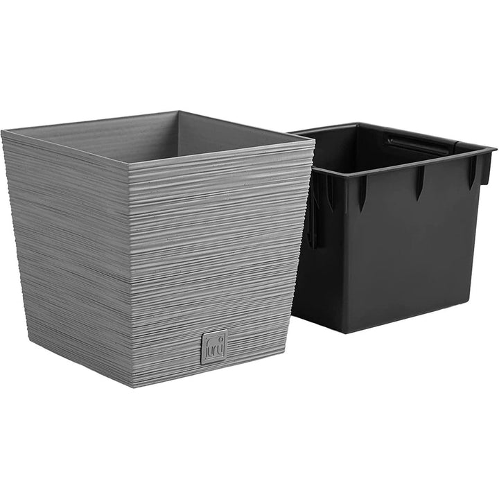 Просперпласт Furu Square Low DFS240-422U саксия с вложка – цвят бетон (сив)