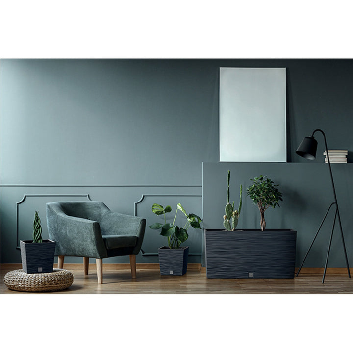 Проспепласт Furu Square Low DFS240-S433 саксия с вложка – антрацитен цвят