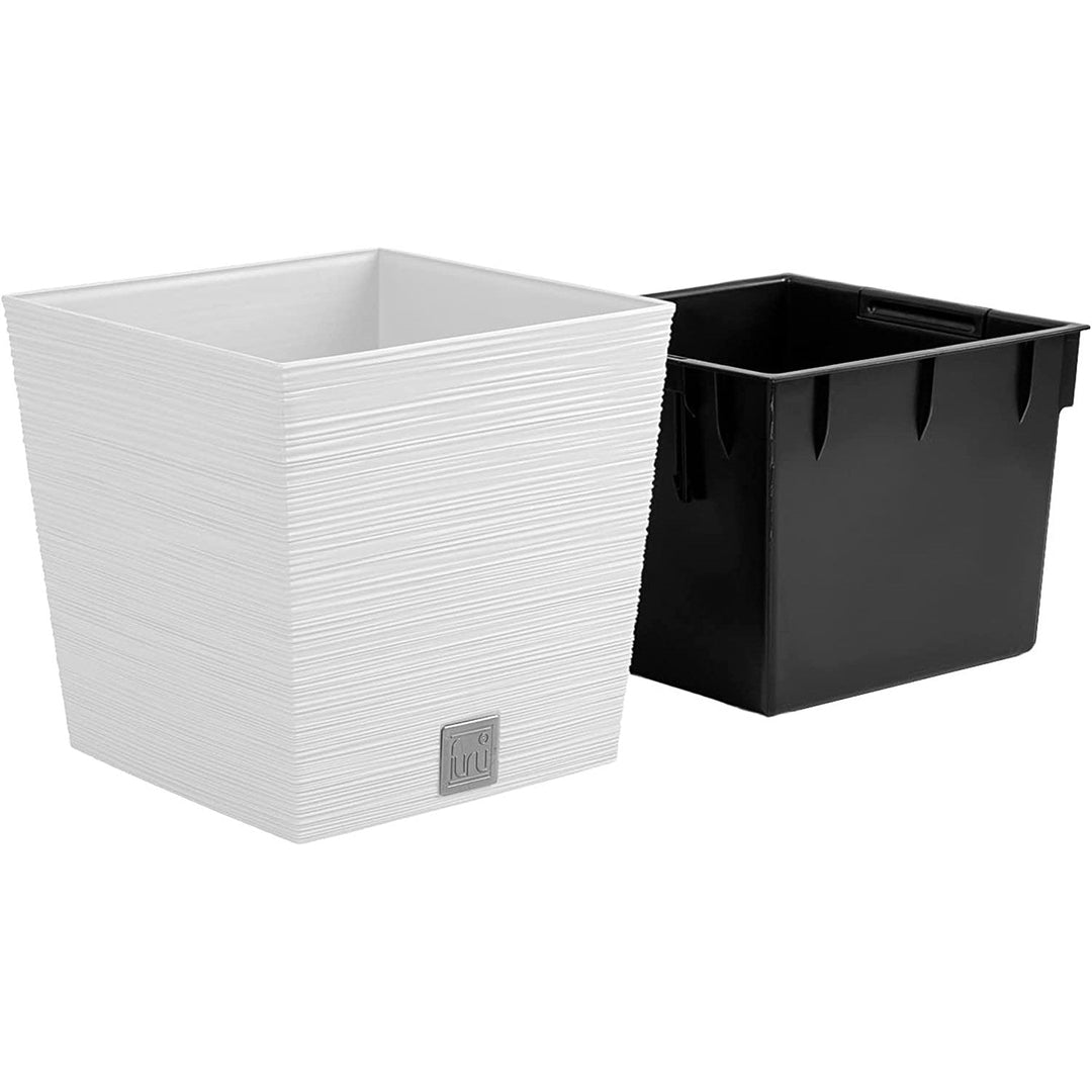 Просперпласт Furu Square Low DFS240-S449 саксия с вложка – бяла