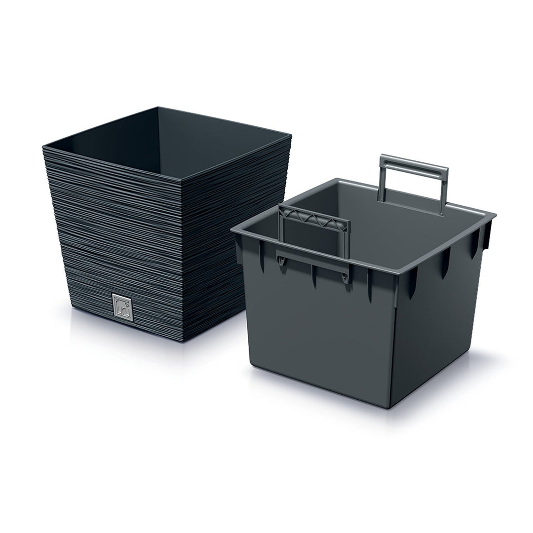 Просперпласт Furu Square Low DFS300-S433 саксия с вложка – цвят антрацит