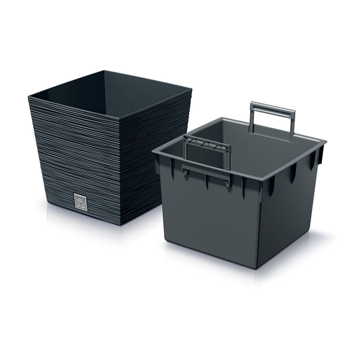 Просперпласт Furu Square Low DFS300-S433 саксия с вложка – цвят антрацит