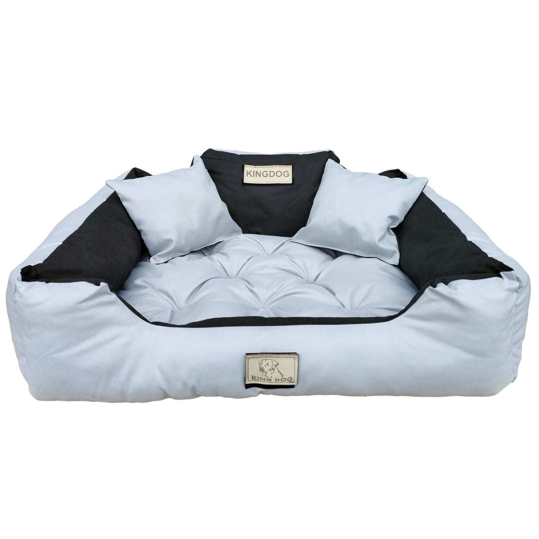 Легло за кучета и котки 130x105 cm KingDog KIN130/105J-SZ – светло сиво/черно