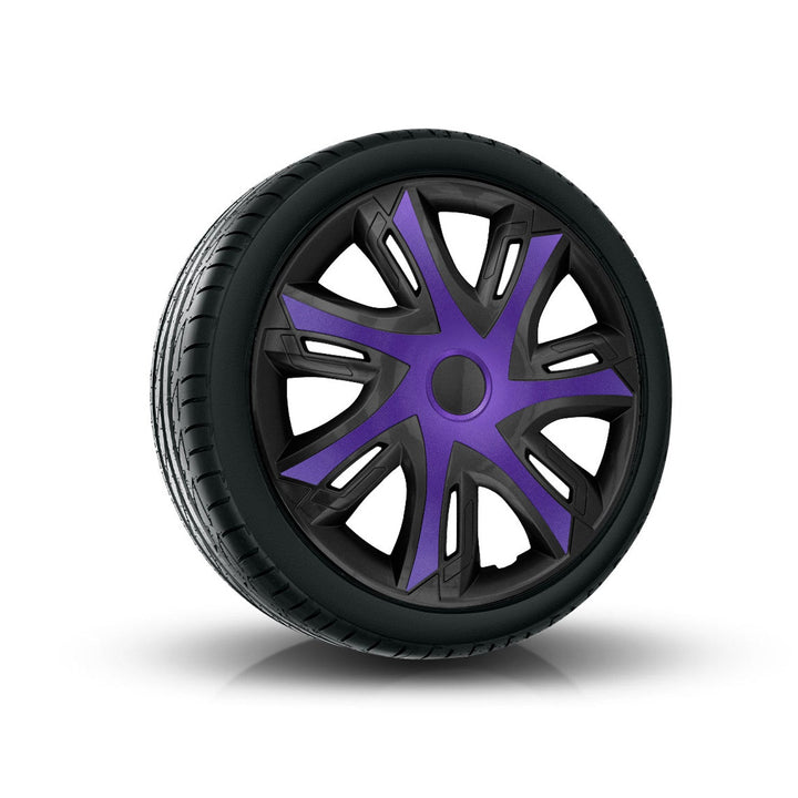 Универсални капаци за колела 14" N-POWER BICOLOR виолетово/черно 4 броя