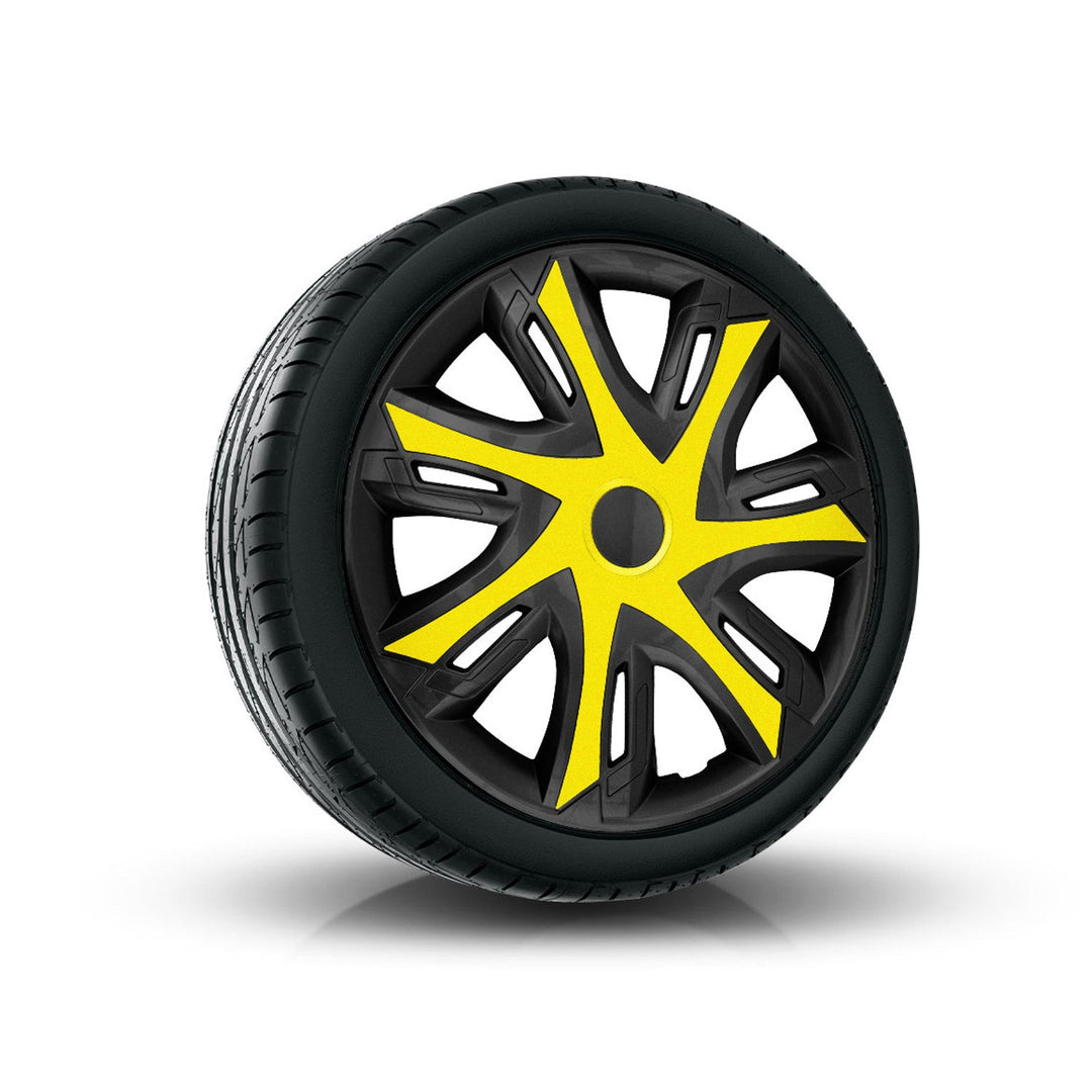 Универсални капаци за колела 14" N-POWER BICOLOR жълто/черно 4 броя