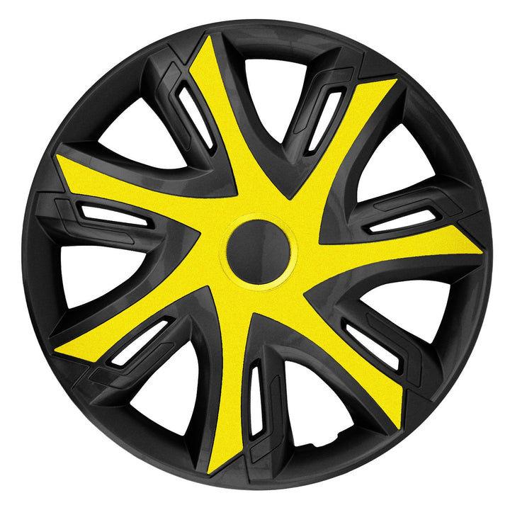 Универсални капаци за колела 14" N-POWER BICOLOR жълто/черно 4 броя