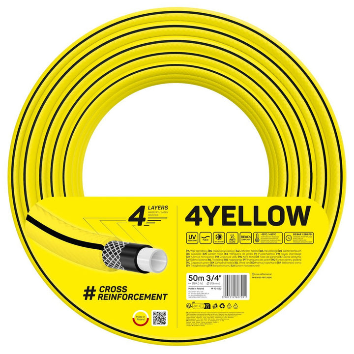 CELLFAST 4YELLOW 10-522 3/4" 50 м 4-слоен градински маркуч