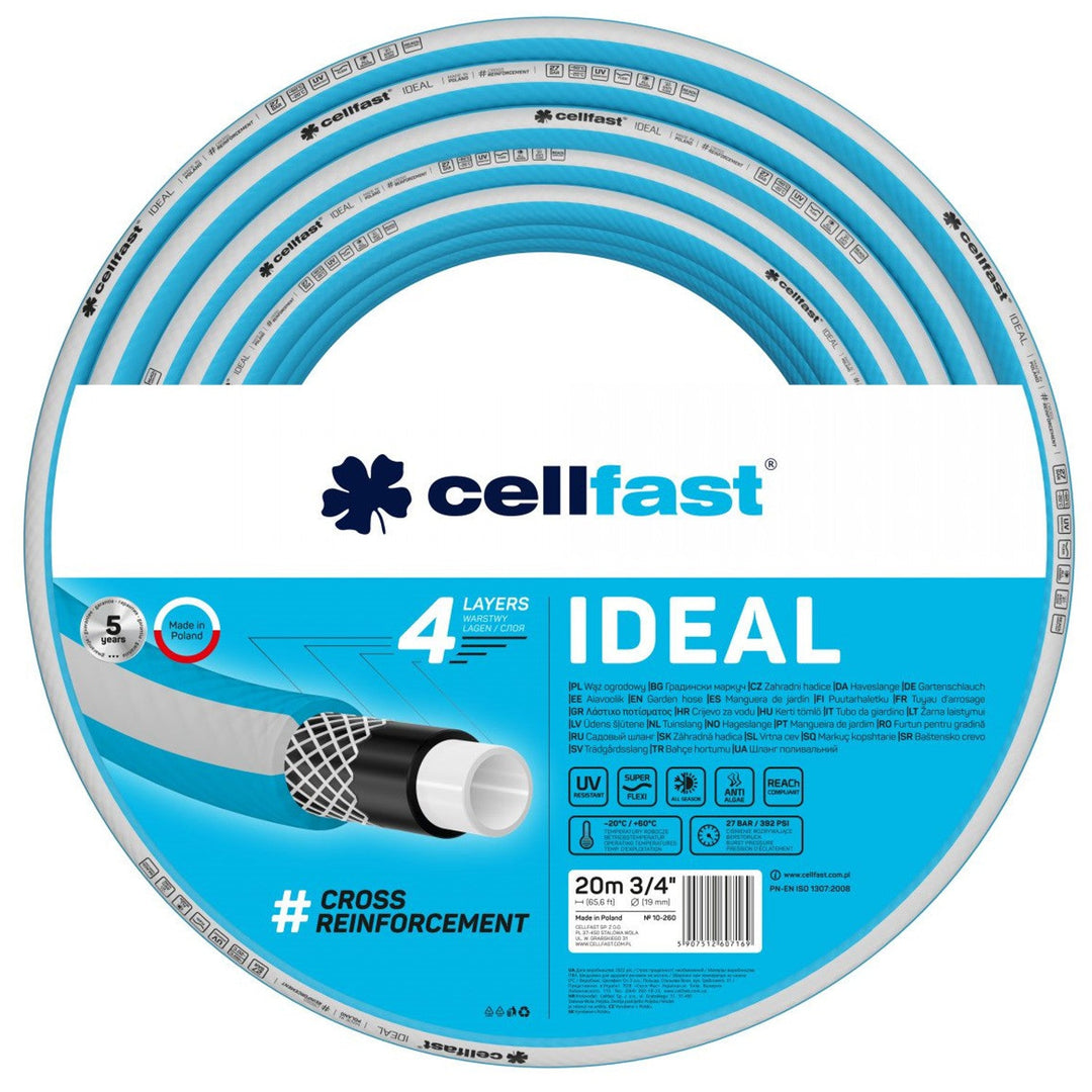 Furtun de gradină IDEAL, 4 straturi, 3/4", 20m, albastru