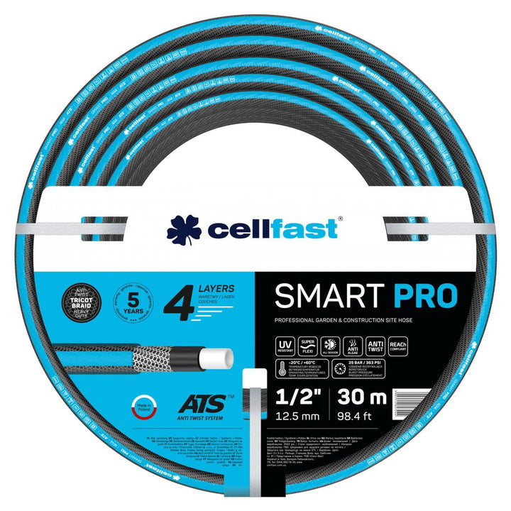 CELLFAST SMART PRO ATS 1/2" 30 м 13-401 4-слоен градински маркуч