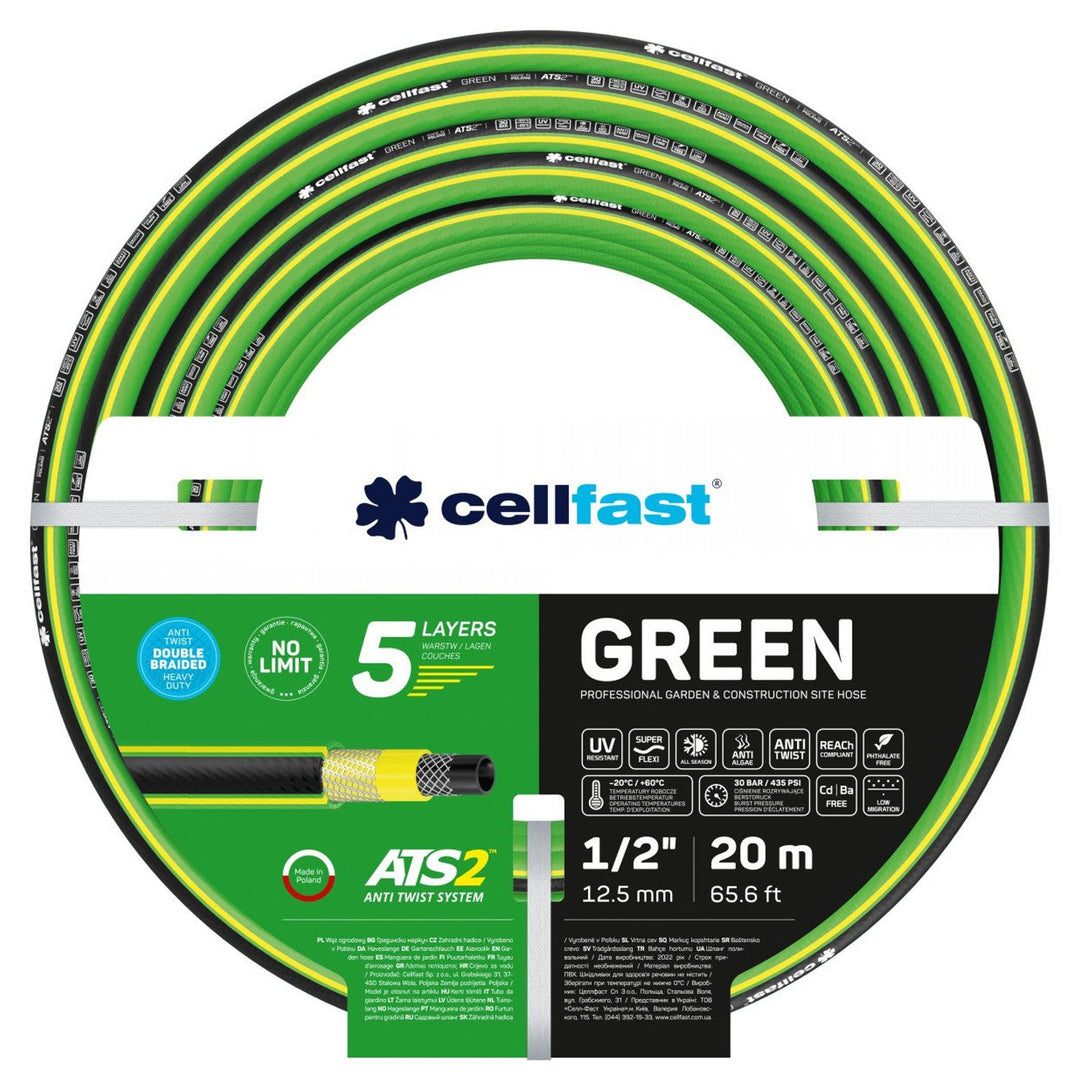 CELLFAST GREEN ATS2 15-102 1/2" 20 м 5-слоен градински маркуч