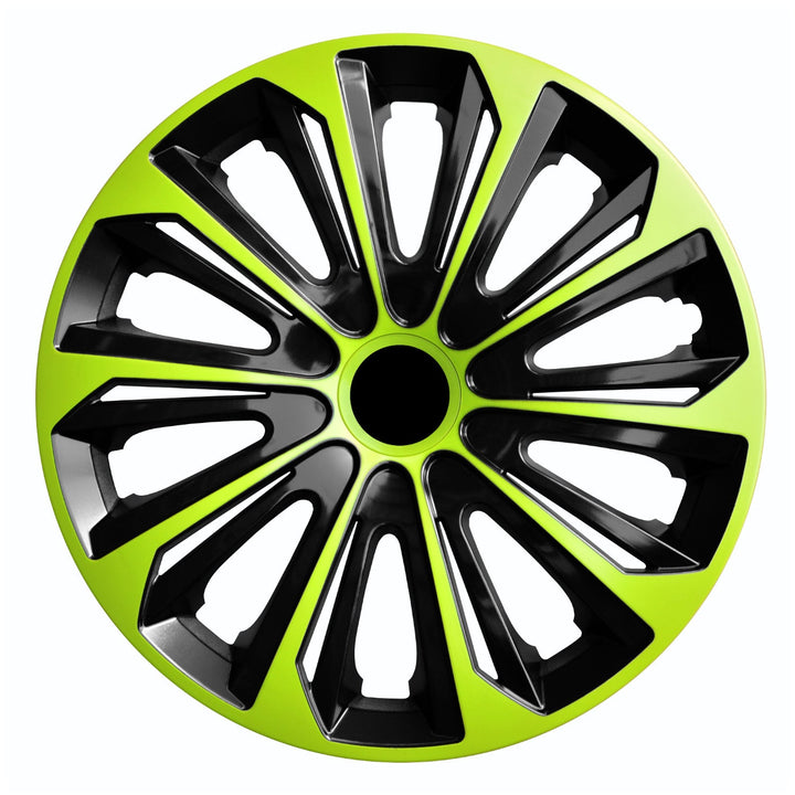 15" NRM STRONG DUO GREEN BLACK зелени и черни капаци за колела, 4 бр.